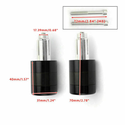 22mm Aluminum Black Motorcycle Handlebar Weights for F2