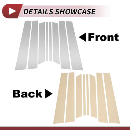 8 Pcs Door Pillar Window Trim for Ford Territory (2023-2024) Silver Tone