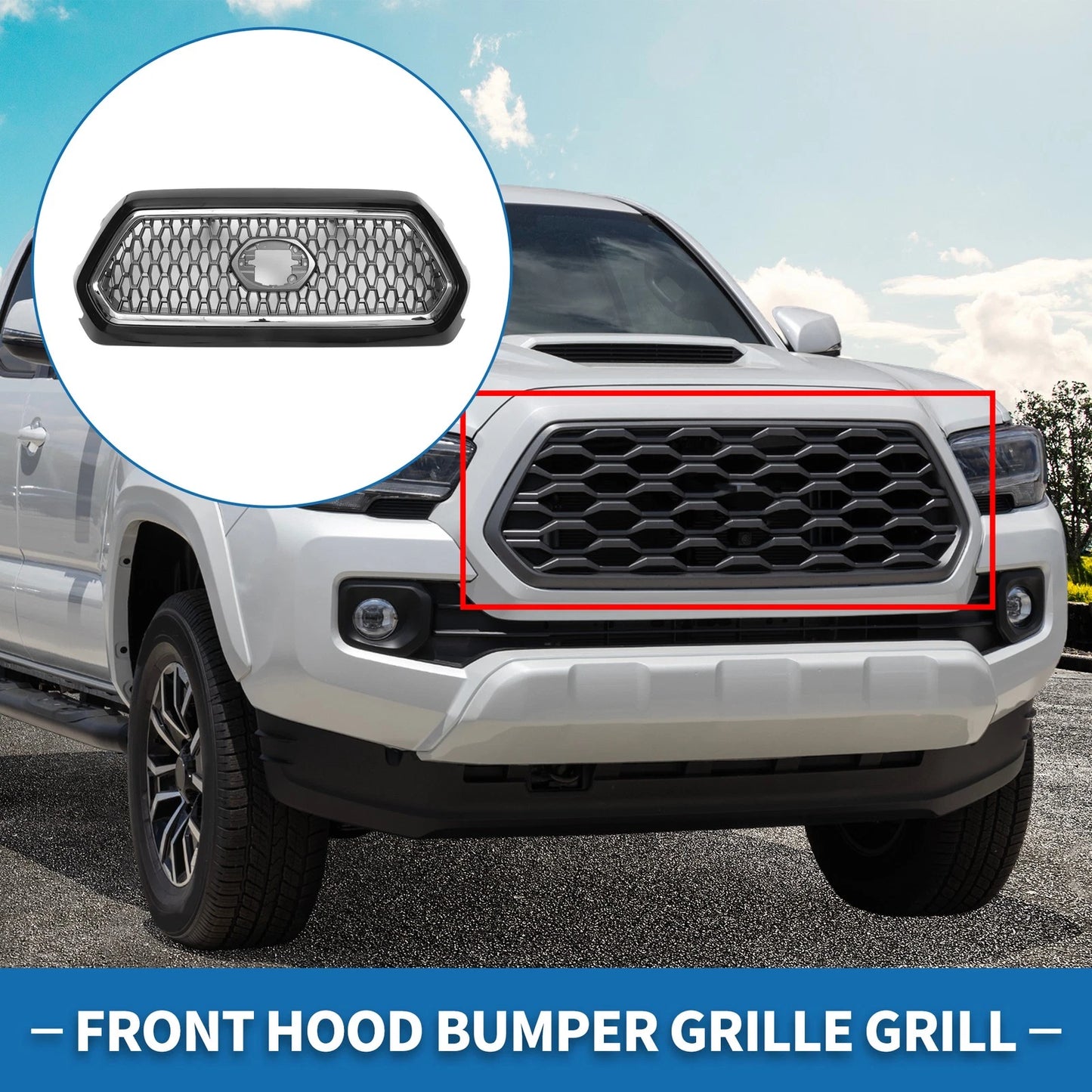 Front Hood Bumper Grille for Toyota Tacoma (2019–2020)