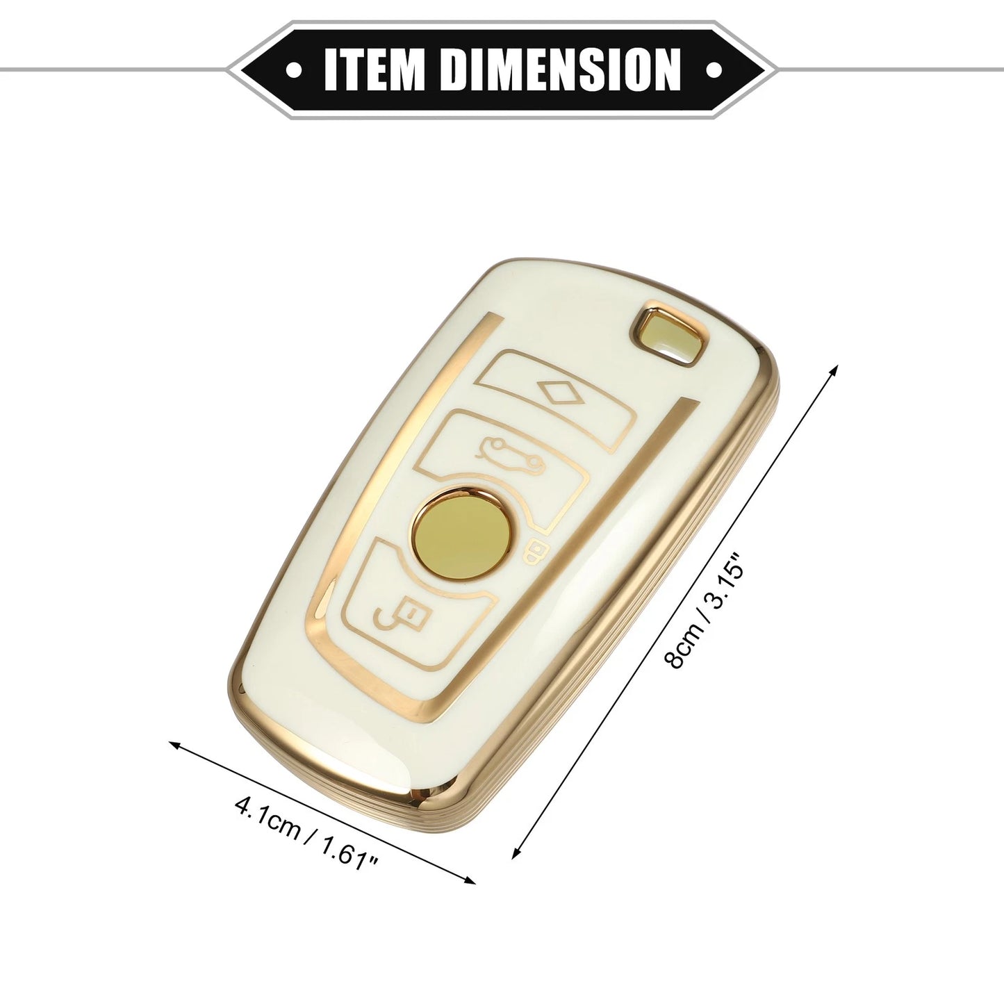 4 x Button Key Fob Shell Cover with Keychain for BMW X1 X2 X3 X5 X6 (2010-2023)