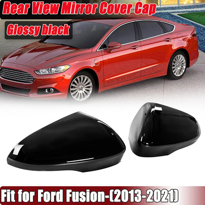 2 x Glossy Black Side Rearview Mirror Covers for Ford Fusion (2013-2021)
