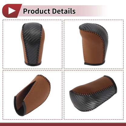 Car Gear Shift Knob Cover for Subaru Forester (2006-2012) - Brown Faux Leather