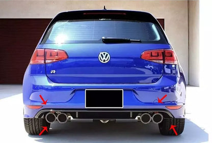 Rear Bumper Diffuser for VW Golf Mk7 R Style Gloss Black (2012-2017)