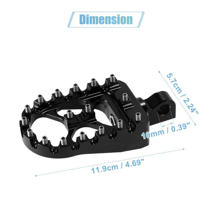 Wide Foot Peg 360 Degree Rotating Aluminum Alloy Footpeg Black for Motorcycle