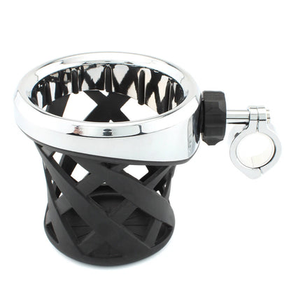 New Chrome Motorcycle Drink Cup Holder 7/8"-1" Clamp for Harley