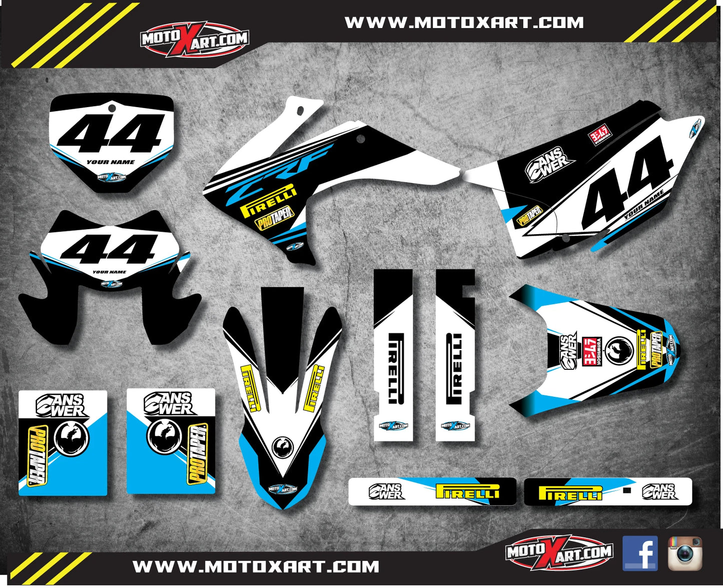 Custom Graphic Kit for Honda CRF 150 F Decals / Stickers (2015-2017)