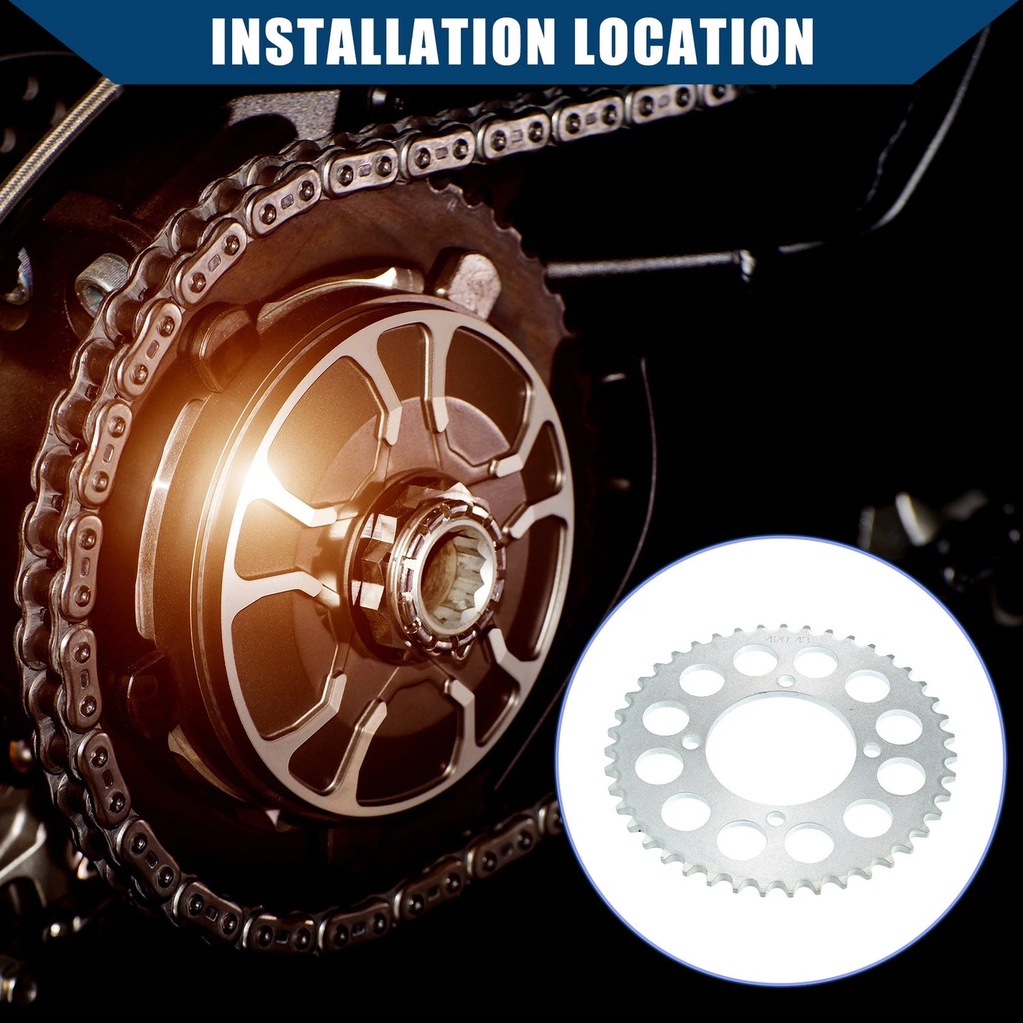 43 Tooth 76mm Motorcycle Chain Sprocket Rear Sprocket for Dirt Bike