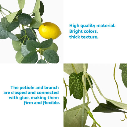 6.4Ft Artificial Lemon Garland Vine Wreath for Door & Kitchen Decor