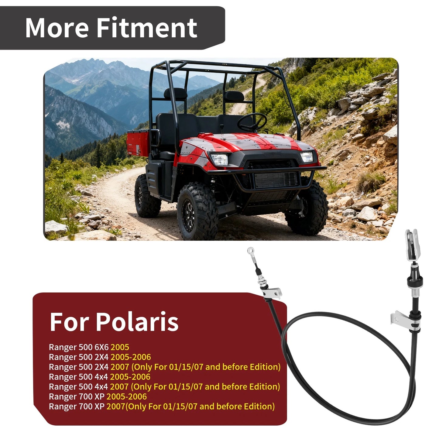 Parking Brake Cable for Polaris Ranger 500 2X4/4X4 (2005-2007) UTV