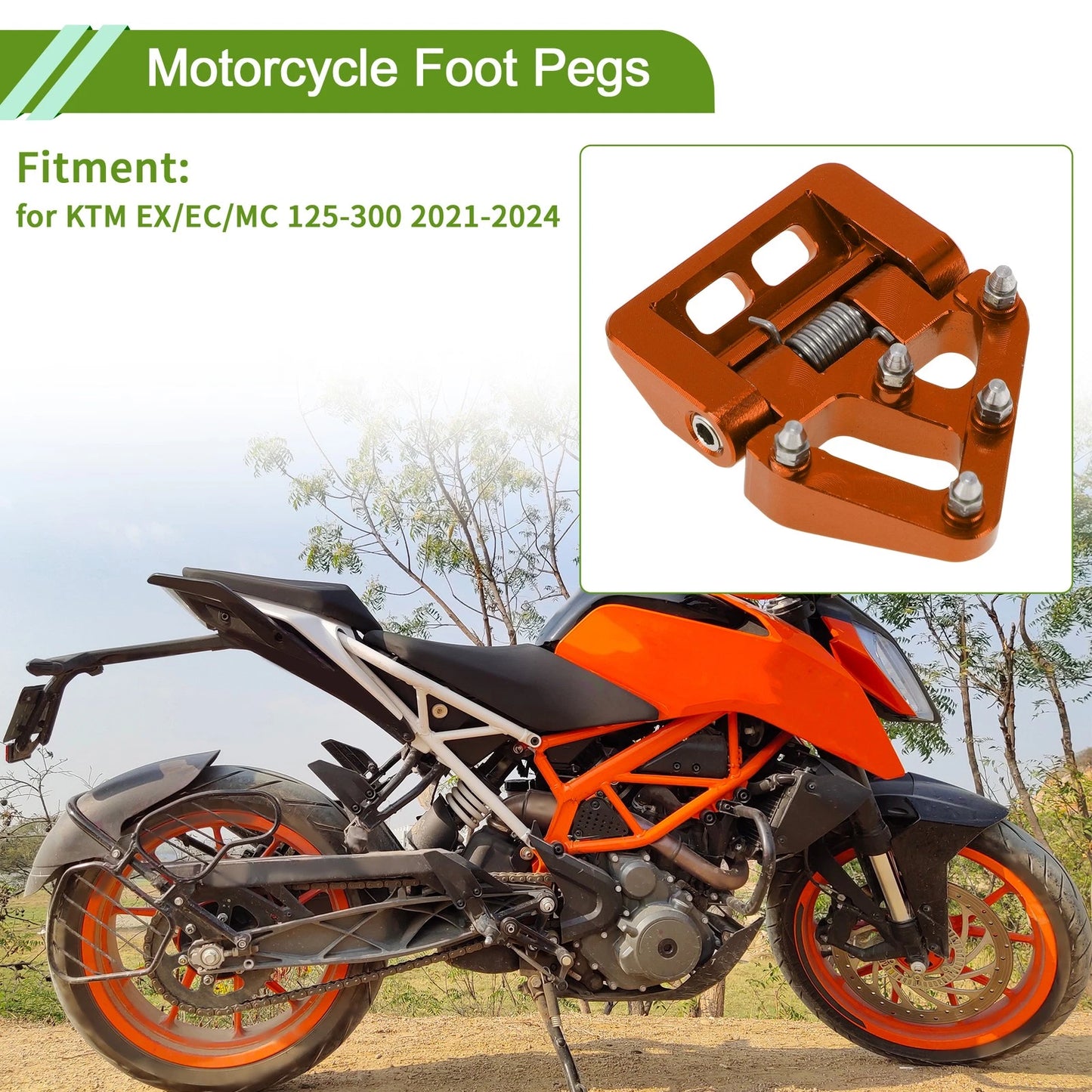 Foot Pegs 1 Pc 21-24 for KTM EX/EC/MC 125-300 (2021–2024)