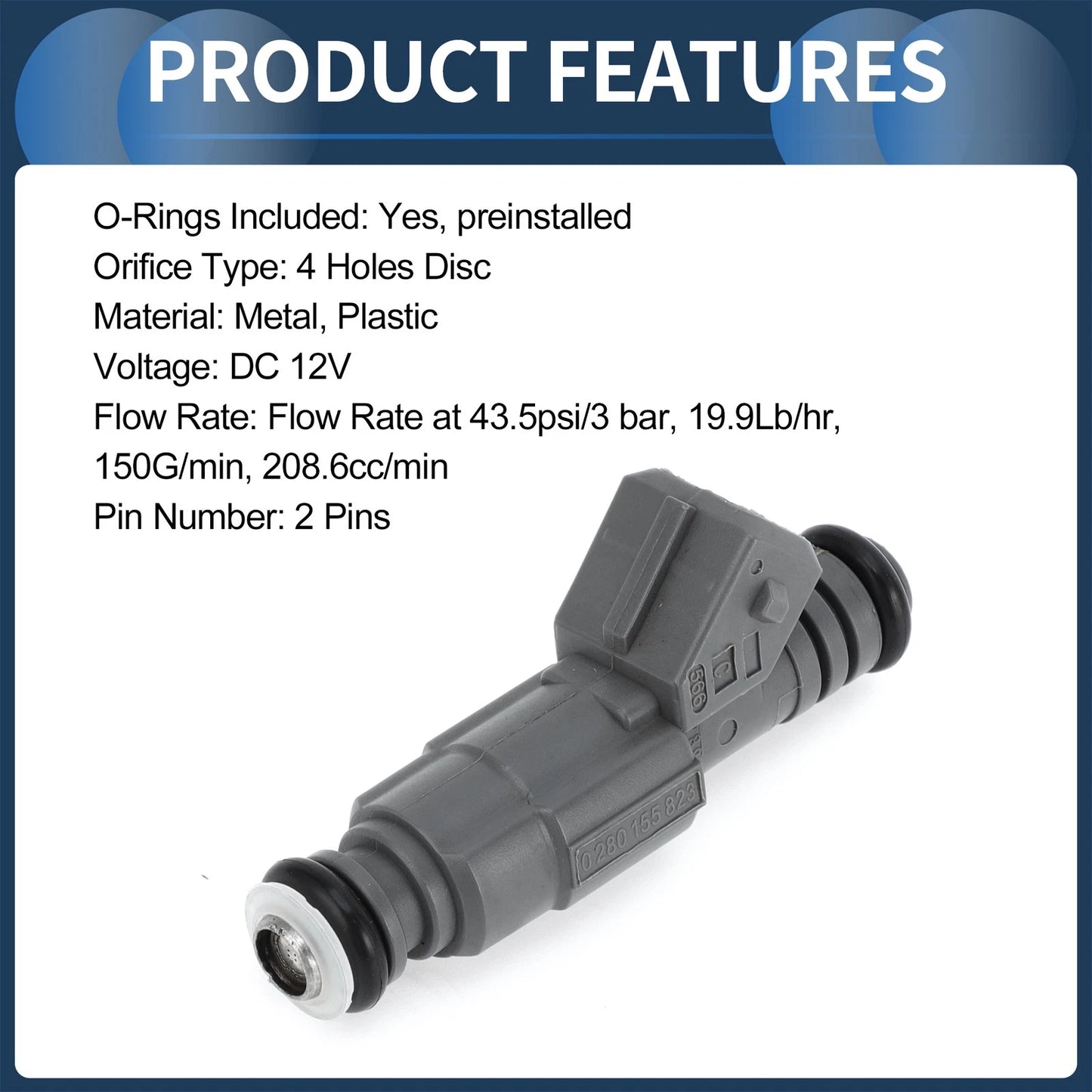 Fuel Injector 4.4L for BMW 540i Base (1999-2003) - 8 x Gray Injectors