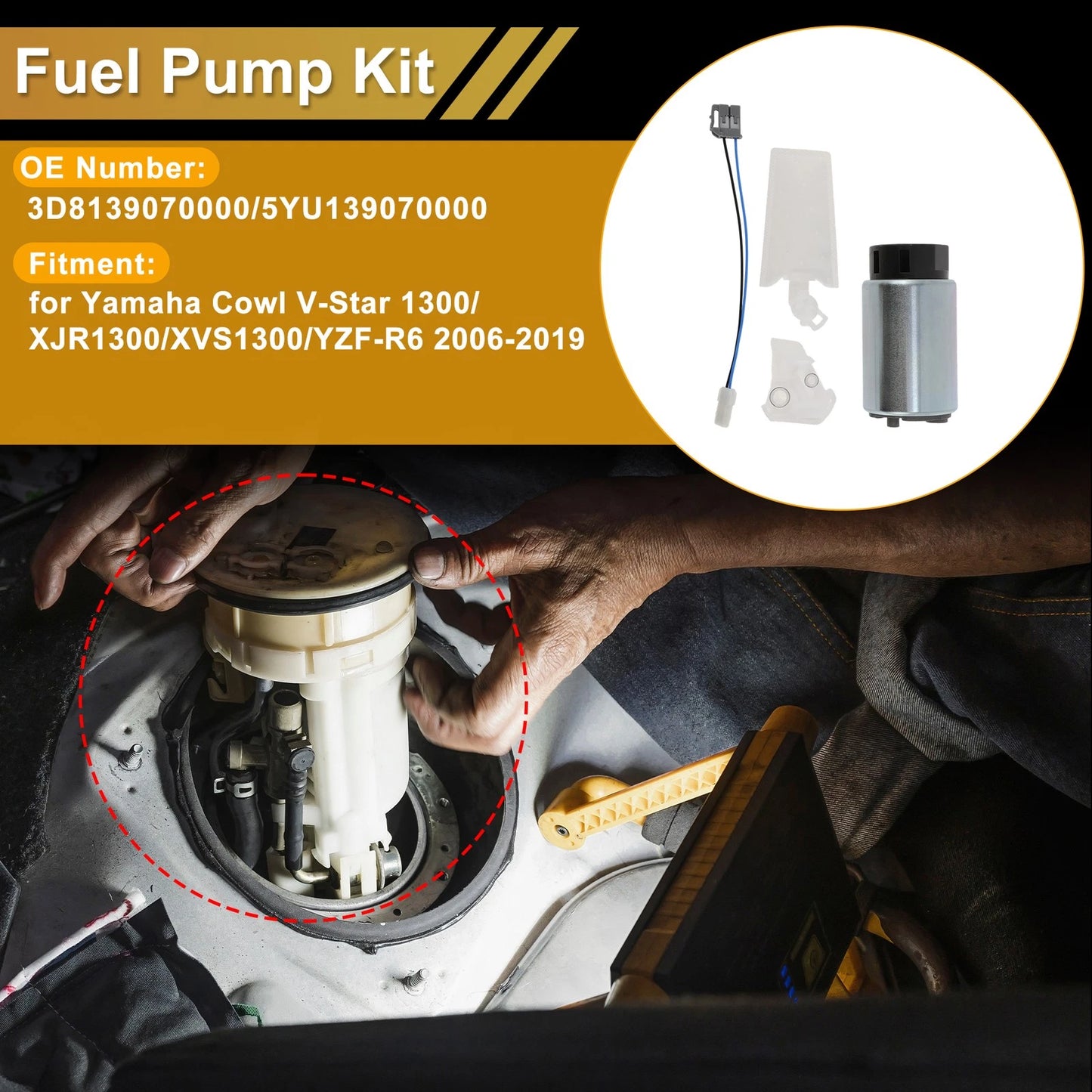 Fuel Pump for Yamaha V-Star 1300/XJR1300/XVS1300 (2006–2019)