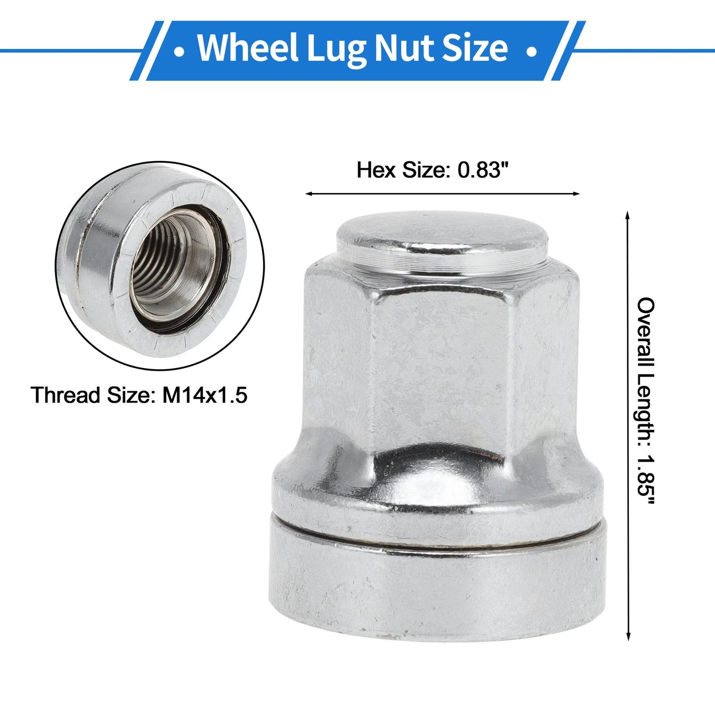 16 x M14x1.5 Wheel Lug Nuts for Ford F-250 Super Duty (2017-2023)