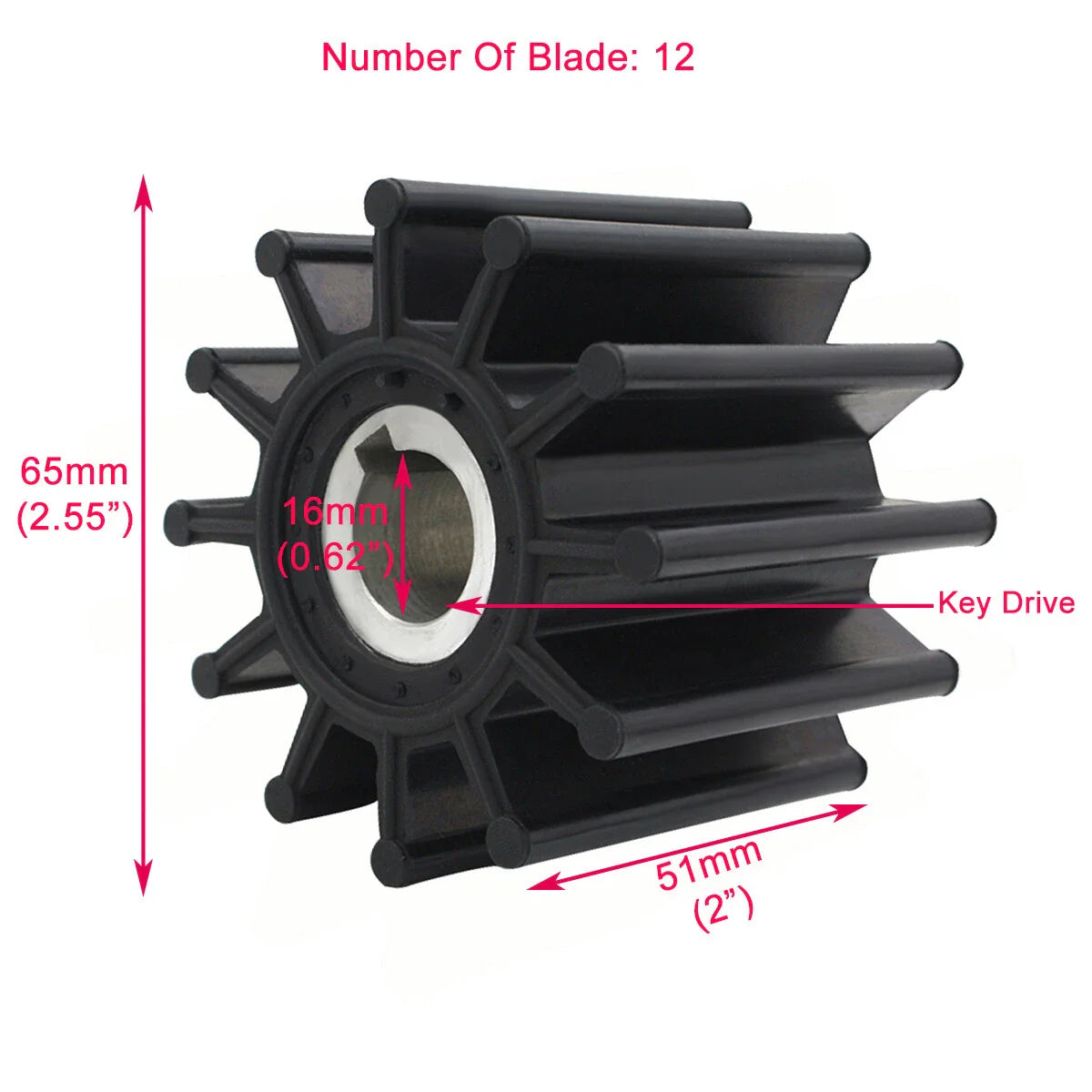 Water Pump Impeller for Jabsco 18327-0001, CEF 500167, JMP 7532-01