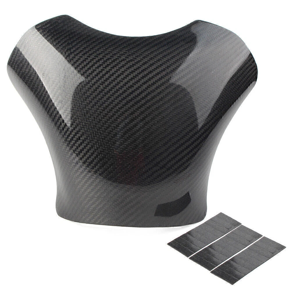 Black Carbon Fiber Gas Tank Cover Pad Protector for Kawasaki ZX6R (2005-2006)