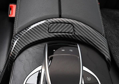 Armrest Box Button Frame Trim for Benz C Class GLC (2015-2022) Carbon Fiber