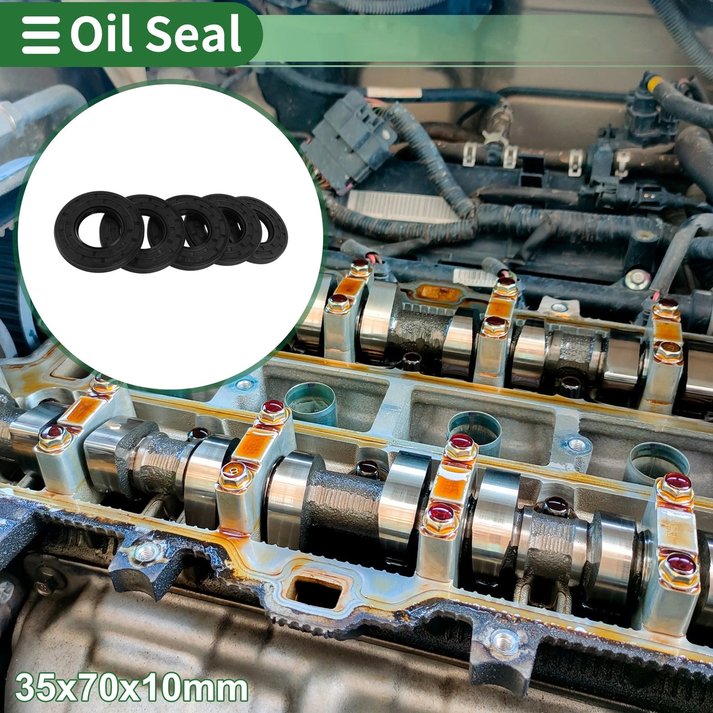 Oil Seal / 35x70x10mm / NBR Rubber Rotary Shaft Seal for Make Model
