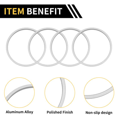 AC Vent Dashboard Decoration Rings for Toyota Tacoma (2016-2023) - Silver Tone Set