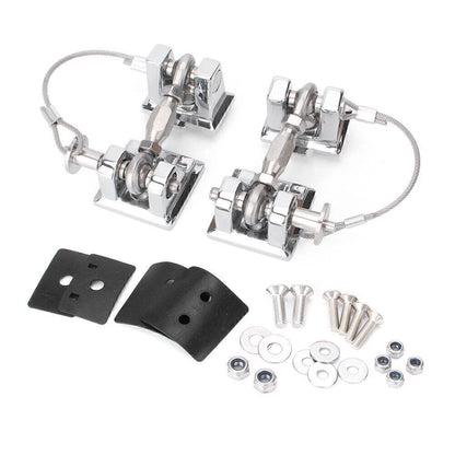 Hood Catch Lock Latches Kit Red/Chrome for Jeep Wrangler JK (2007-2017)