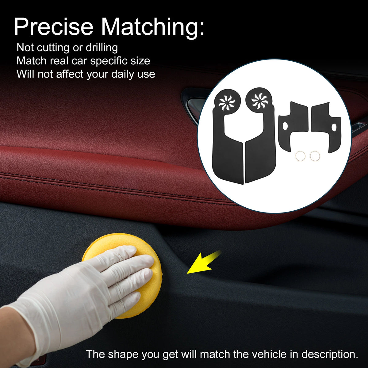 Black Anti Kick Pad Sticker Protector for Toyota FJ Cruiser (2007-2014)