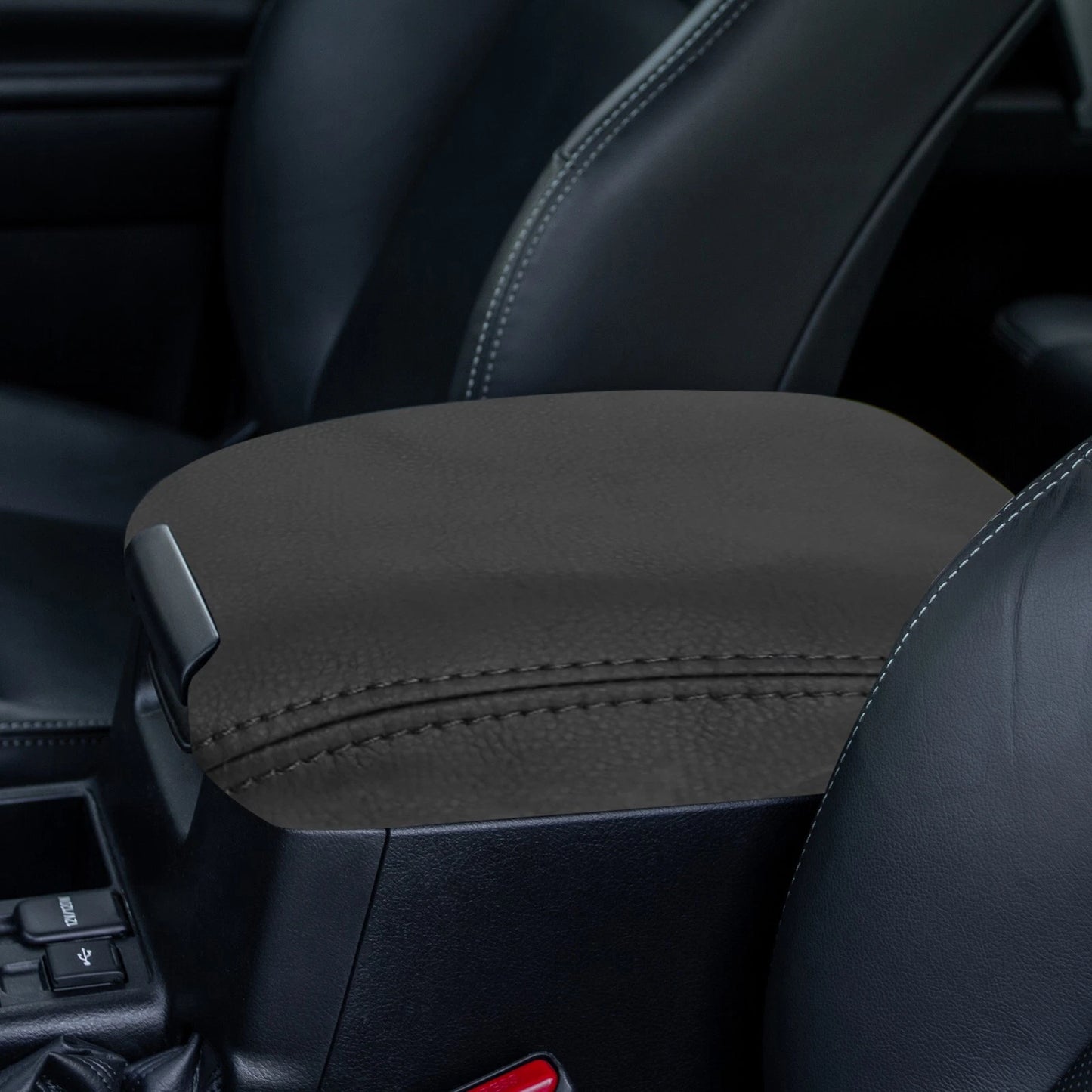 Center Console Cover Pad for Toyota Prado (2010-2019) Faux Leather Black