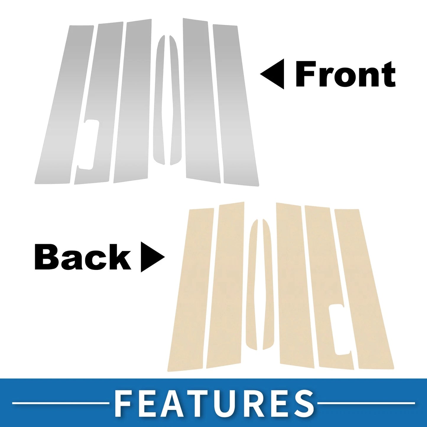 7pcs Door Pillar Window Trim for Ford Maverick (2022-2023) Silver Tone