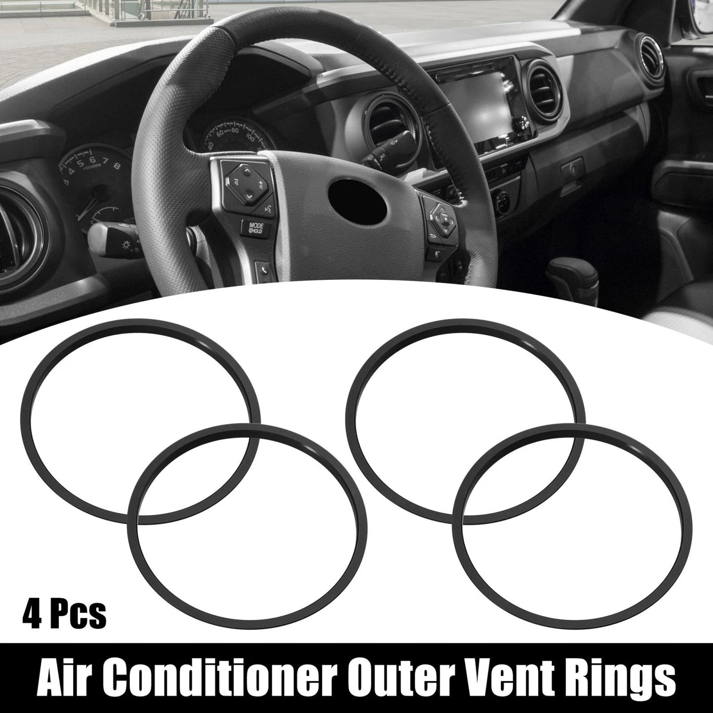 4 x Car AC Outer Vent Rings Trim Covers for Toyota Tacoma (2016–2022)