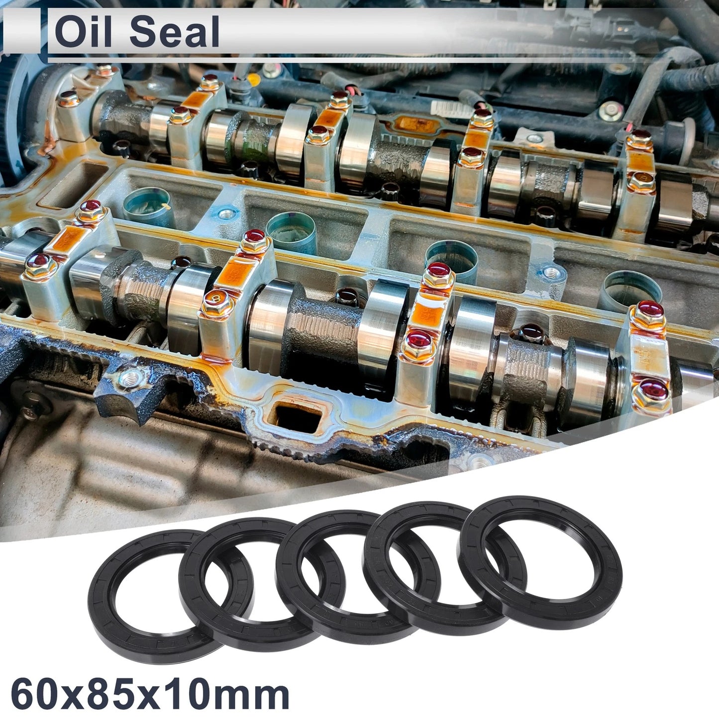 Oil Seal 60x85x10mm Black 5 Pcs