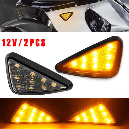 Triangle Flush Mount Turn Signal Light for Motorcycle - Smoke Amber LED (12v)