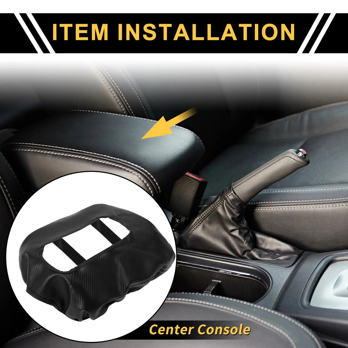 Center Console Lid Armrest Cover for Chevrolet Silverado 1500 Faux Leather