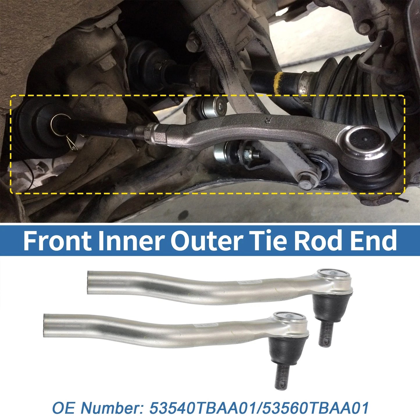 Front Outer Tie Rod End Links for Honda Civic (2006-2011)