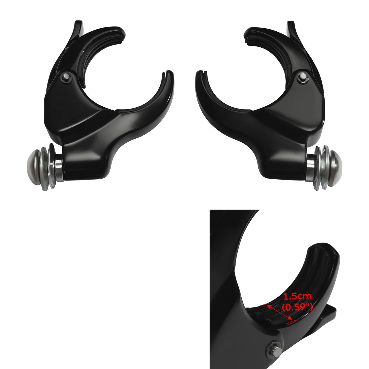 4 x 49mm Windshield Clamps for Harley Breakout FXBRS, Street Bob (2018-2024)
