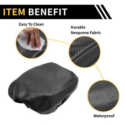 Arm Rest Cover for Ford F-150 Microfiber Leather Carbon Fiber Black