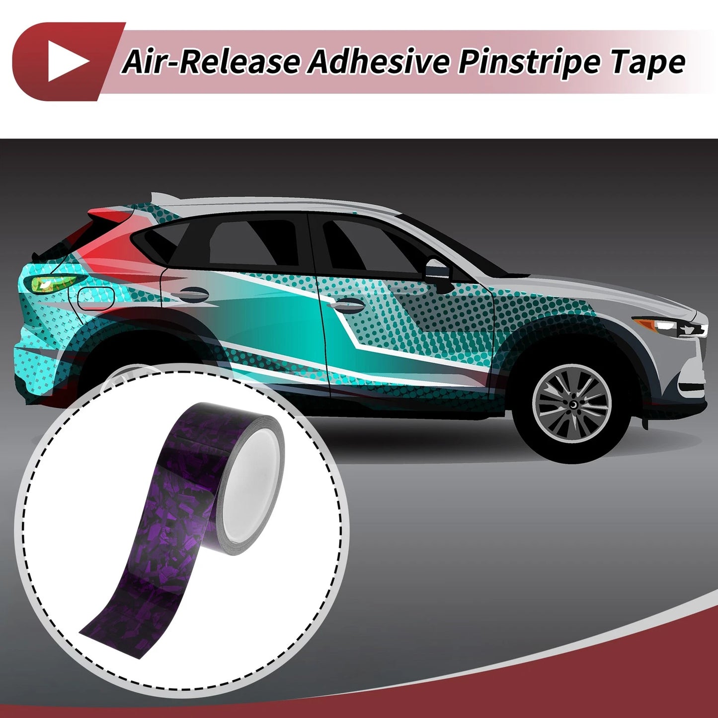 Pinstripe Tape 50mmx8.5m Purple for Car Motorcycle and Boat
