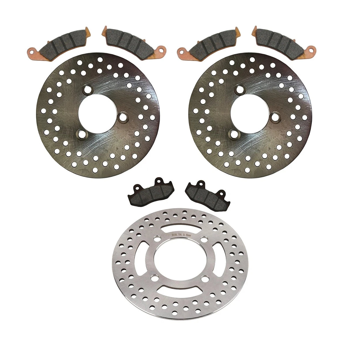 Front & Rear Disc Brake Rotors & Pads for Honda TRX250R (1988–1989)