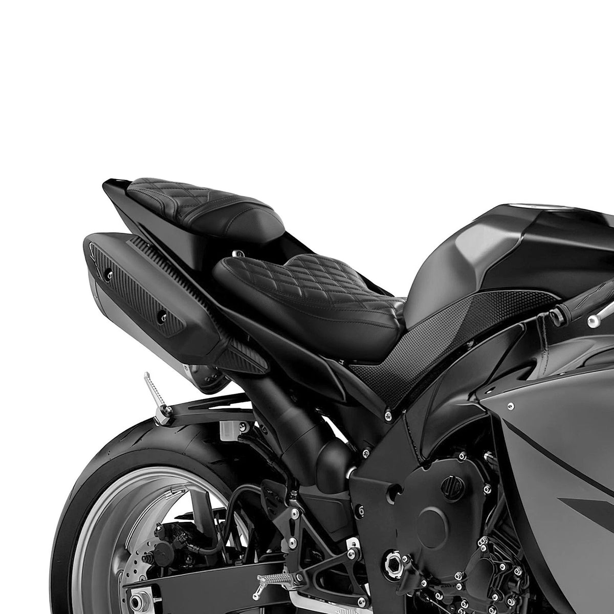 Black Rider Driver & Passenger Seats for Yamaha YZF-R1 (2009-2014)