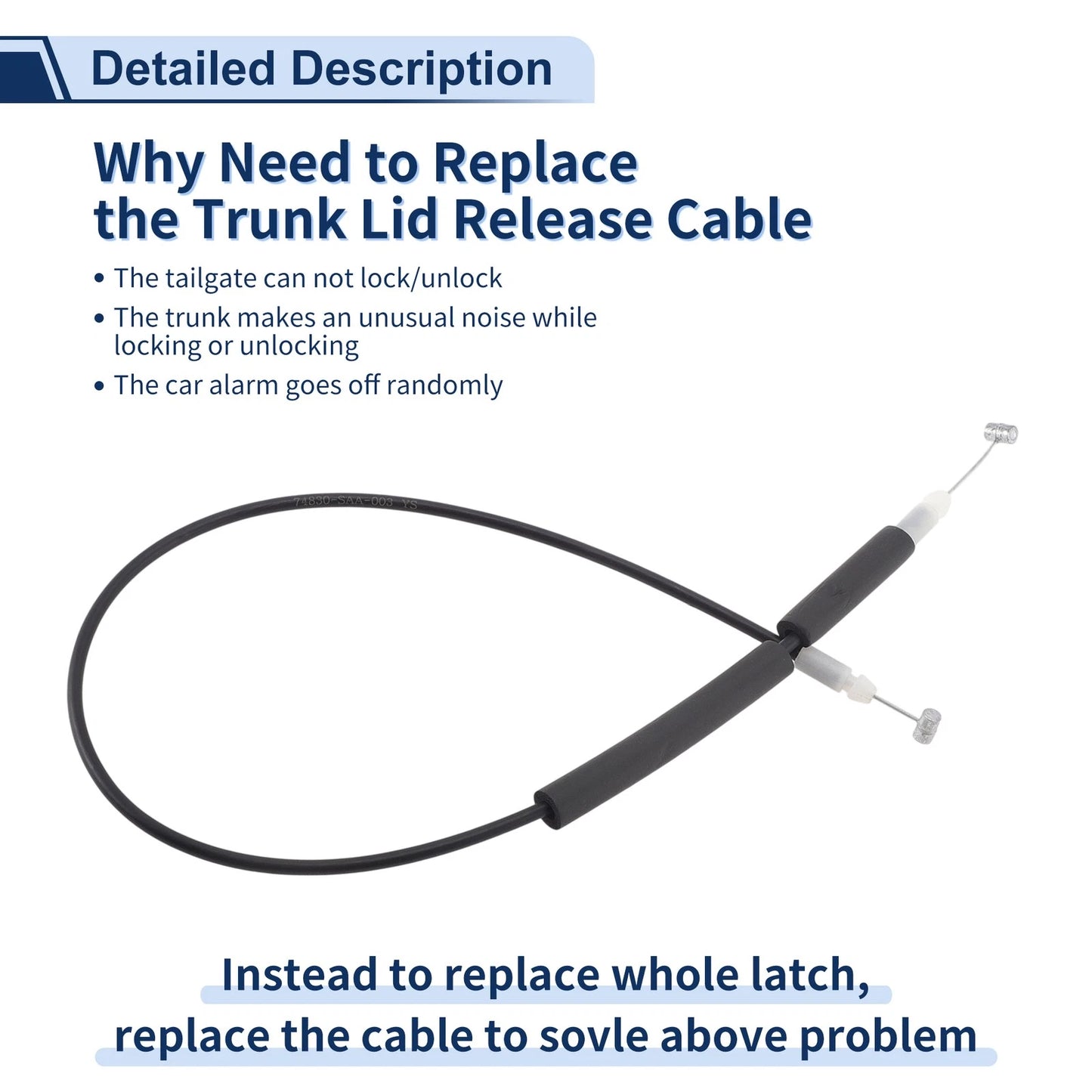 Trunk Lid Release Cable for Honda Fit (2007-2008)