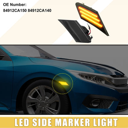 Front LED Side Marker Lights  for Scion FR-S (2013-2016) Amber Black