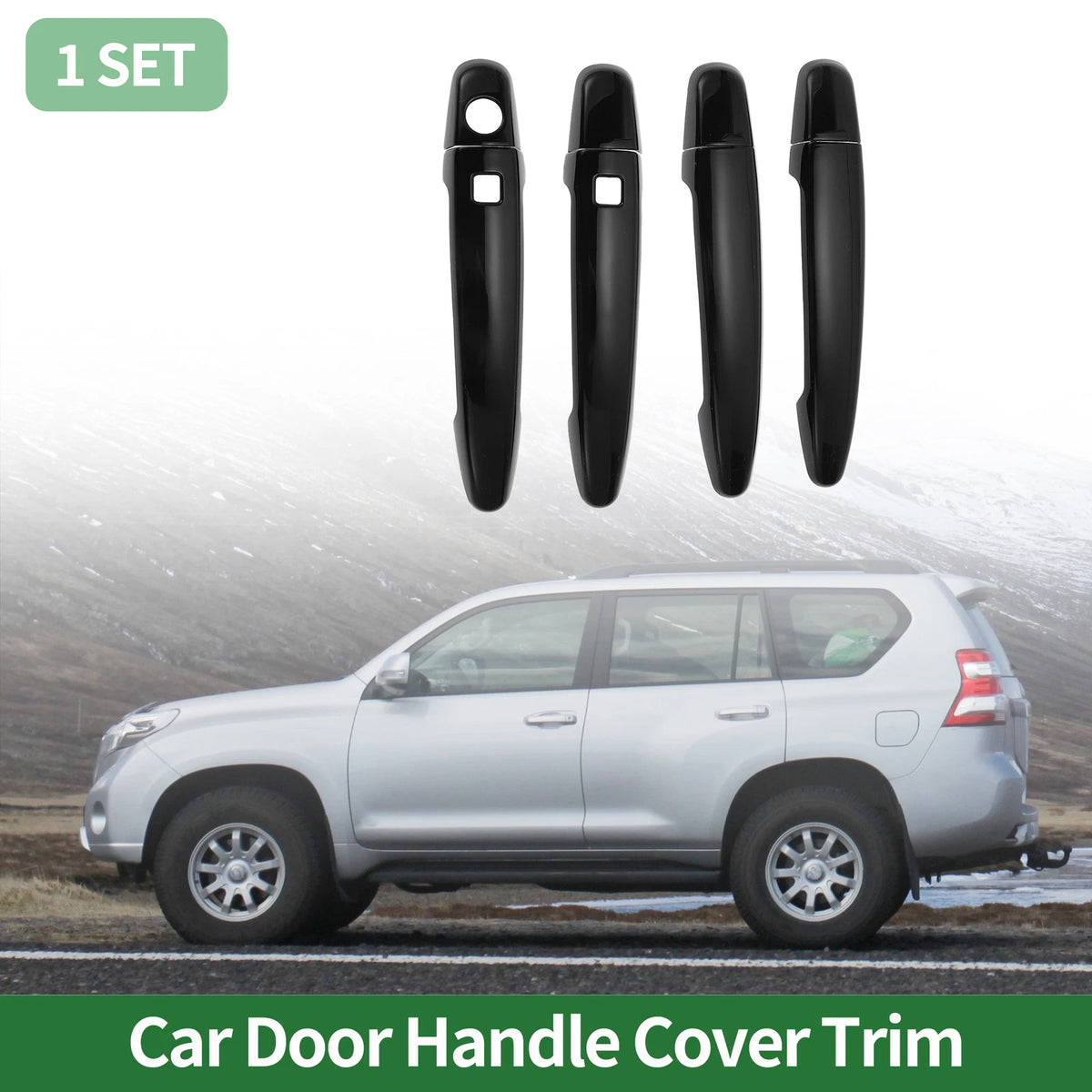 Smart Car Door Handle Cover Trim for Toyota Highlander (2008-2013) Black