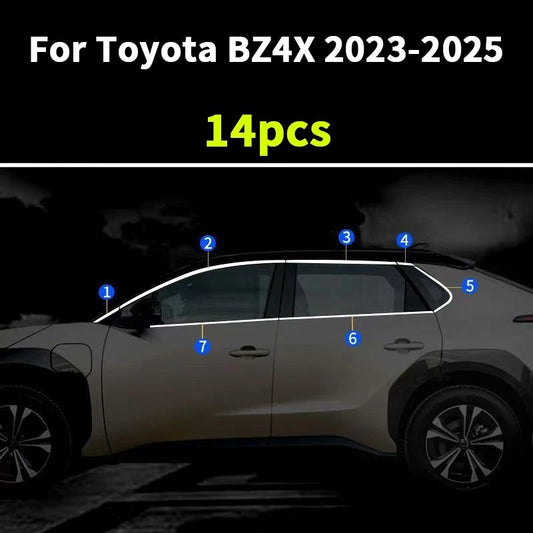 14x Chrome steel Car Body Door Side Molding Cover Trim for Toyota BZ4X (2023–2025)