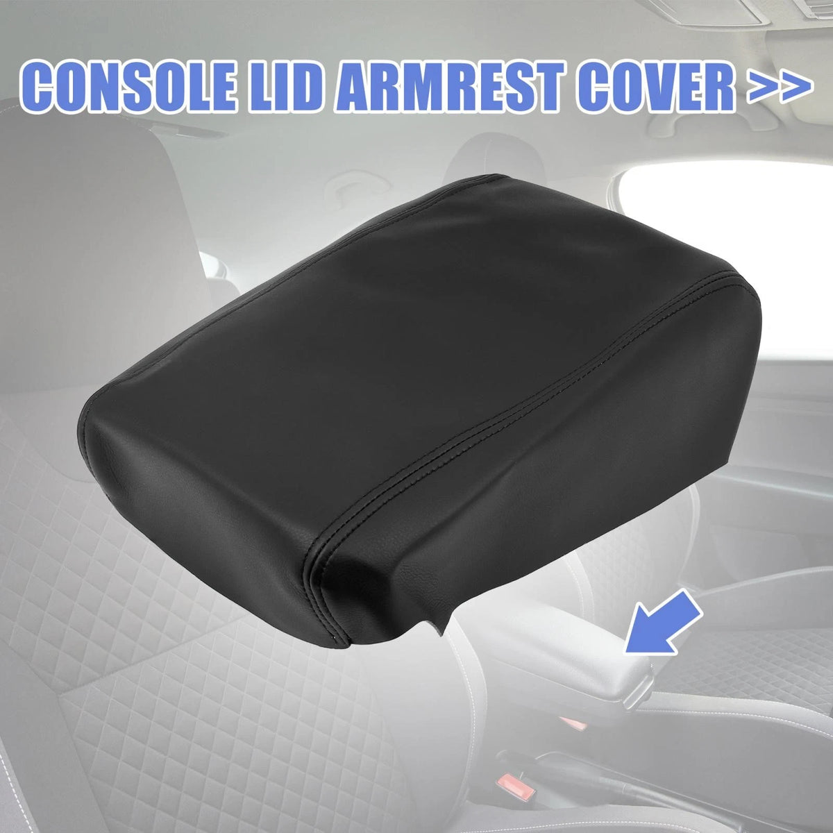 Car Center Console Lid Armrest Cover for Toyota Avalon (2005-2012) Black