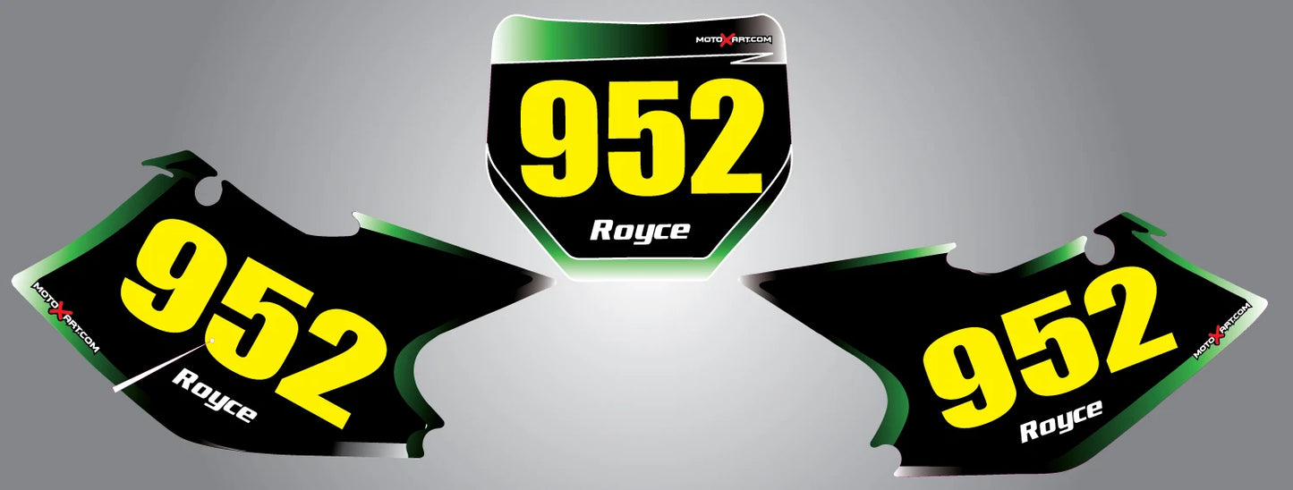 Custom Number Plates for Kawasaki KXF 250 450 (2004-2005)