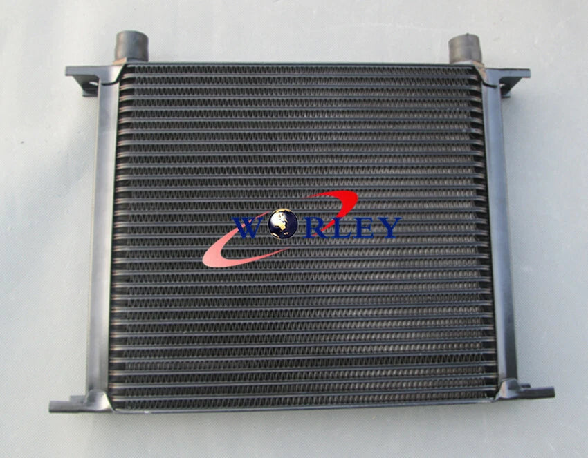 30 Row Alloy Engine Transmission Oil Cooler + 7" Electric Fan for Universal