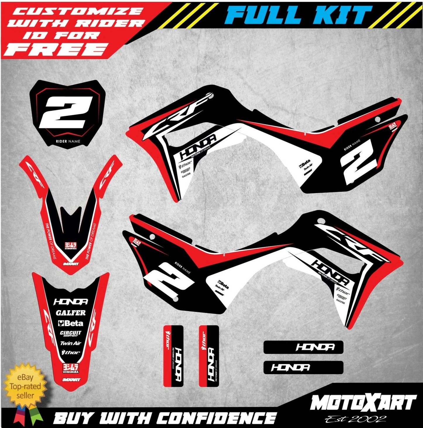 Custom Graphics Decals for Honda CRF 125 (2019-2022)