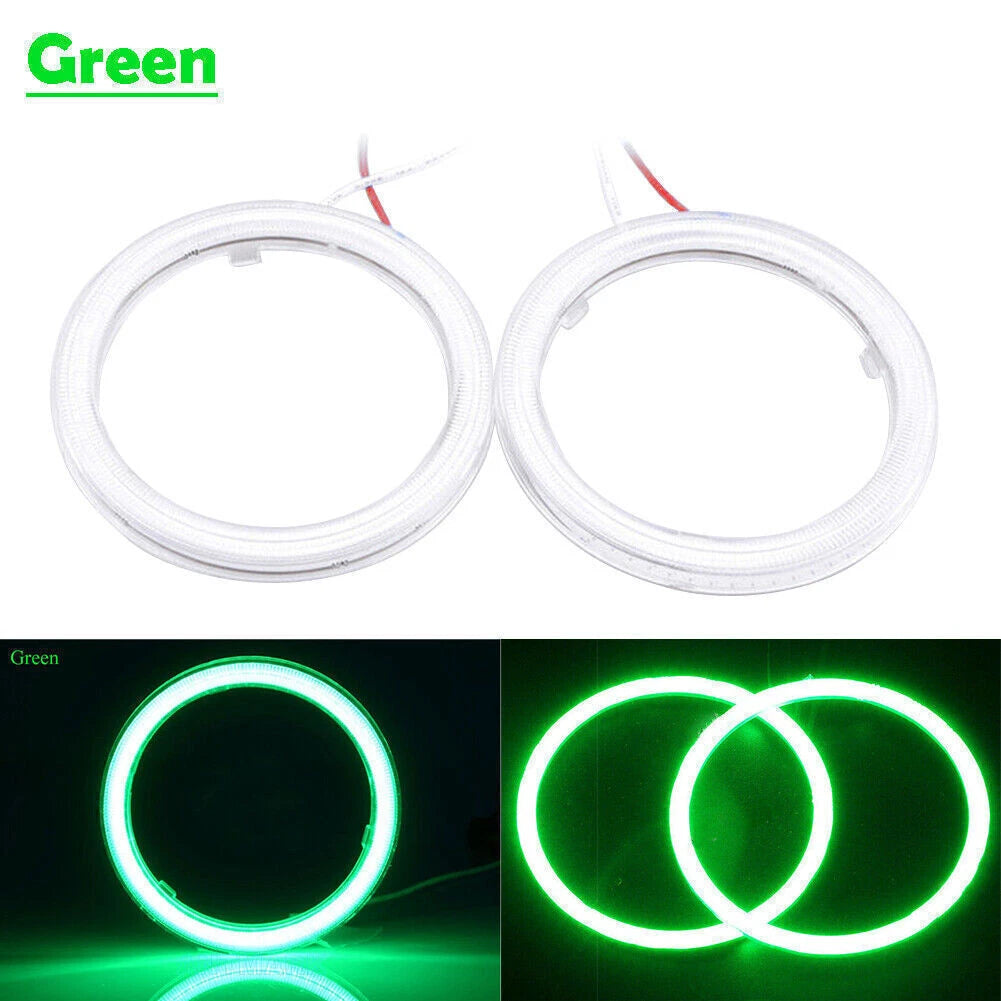 70MM DRL Fog Headlights 2 x COB Angel Eyes Halo Ring LED Light for Universal