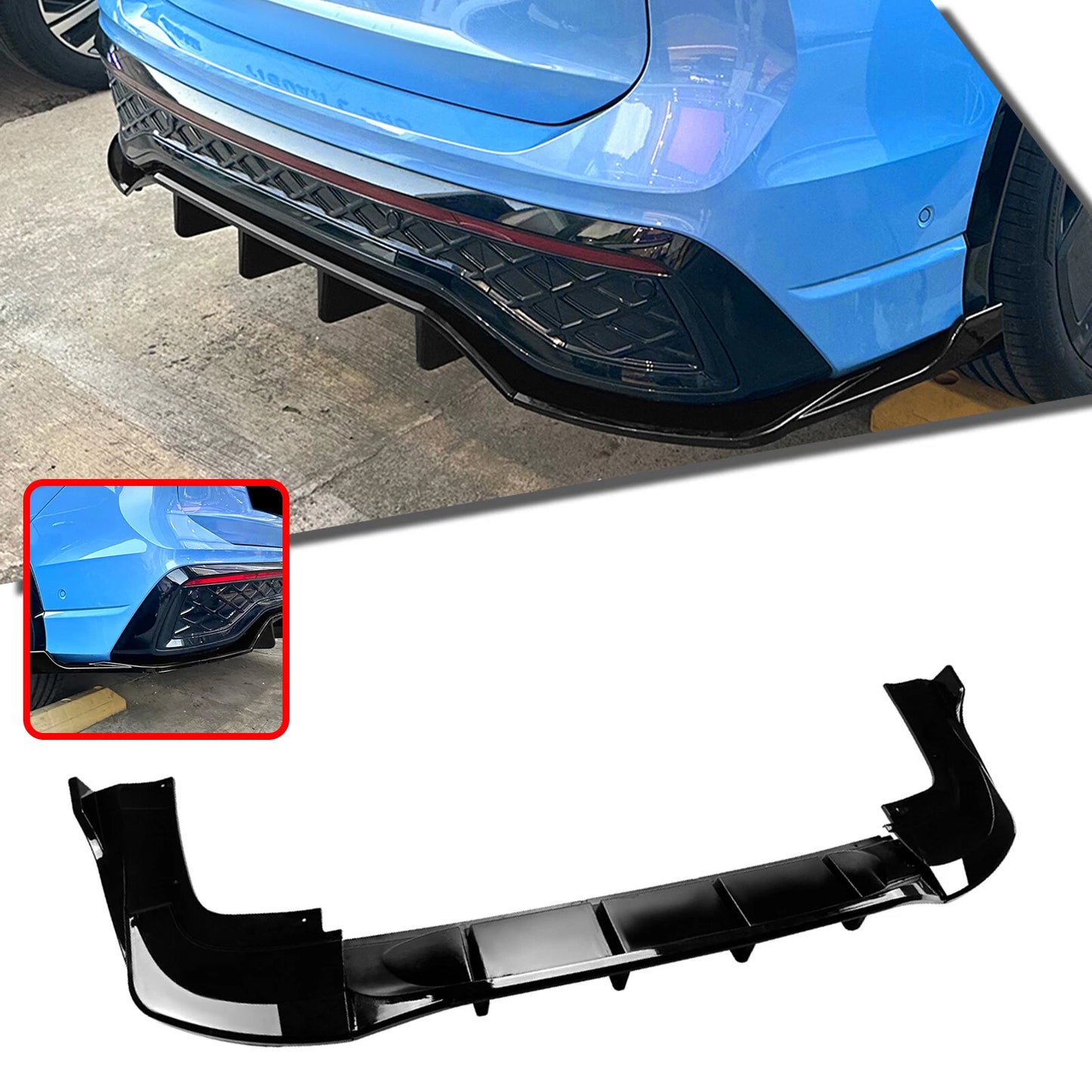 Gloss Black Rear Bumper Diffuser Lip for VW Tiguan MK3 (2024-2025)