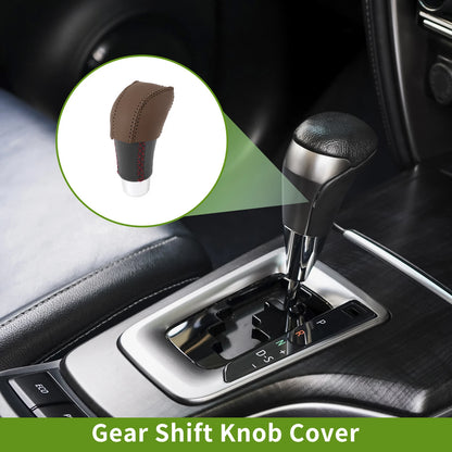 Car Gear Shift Knob Cover for Lexus RX350 2023-2024 Brown Faux Leather