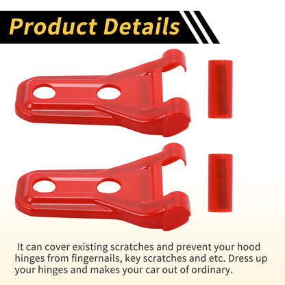 Engine Hood Hinge Cover for Jeep Wrangler JL JLU 2018-2024 - 1 Pair Red Plastic