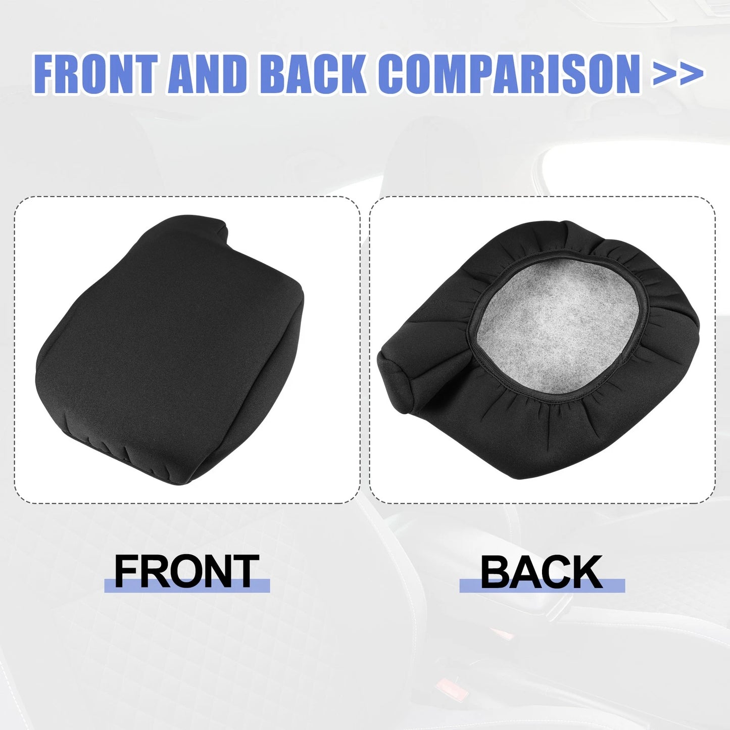 Car Center Console Armrest Cover for Ford Ranger (2019-2023) Black