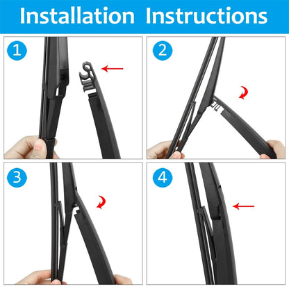 305mm 12" Rear Window Wiper Blade Arm Set for Mazda 5 (2006-2013)